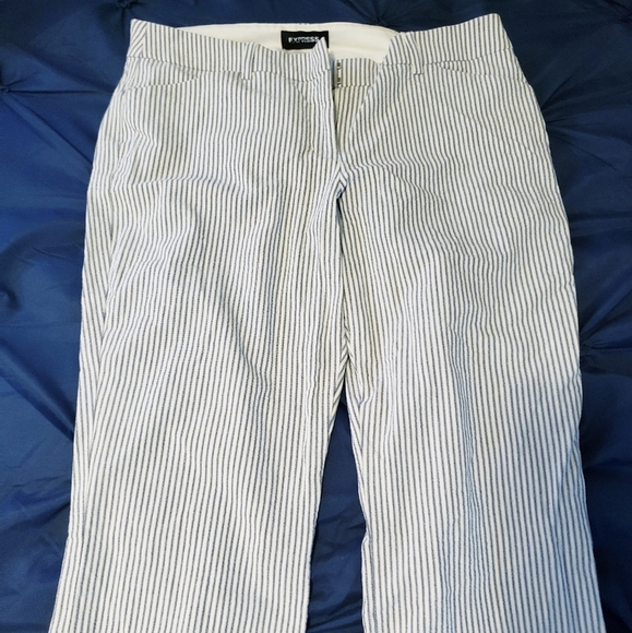 Express Editor barely boot low rise Sz-10R Blue stripe blue striped - Picture 9 of 13